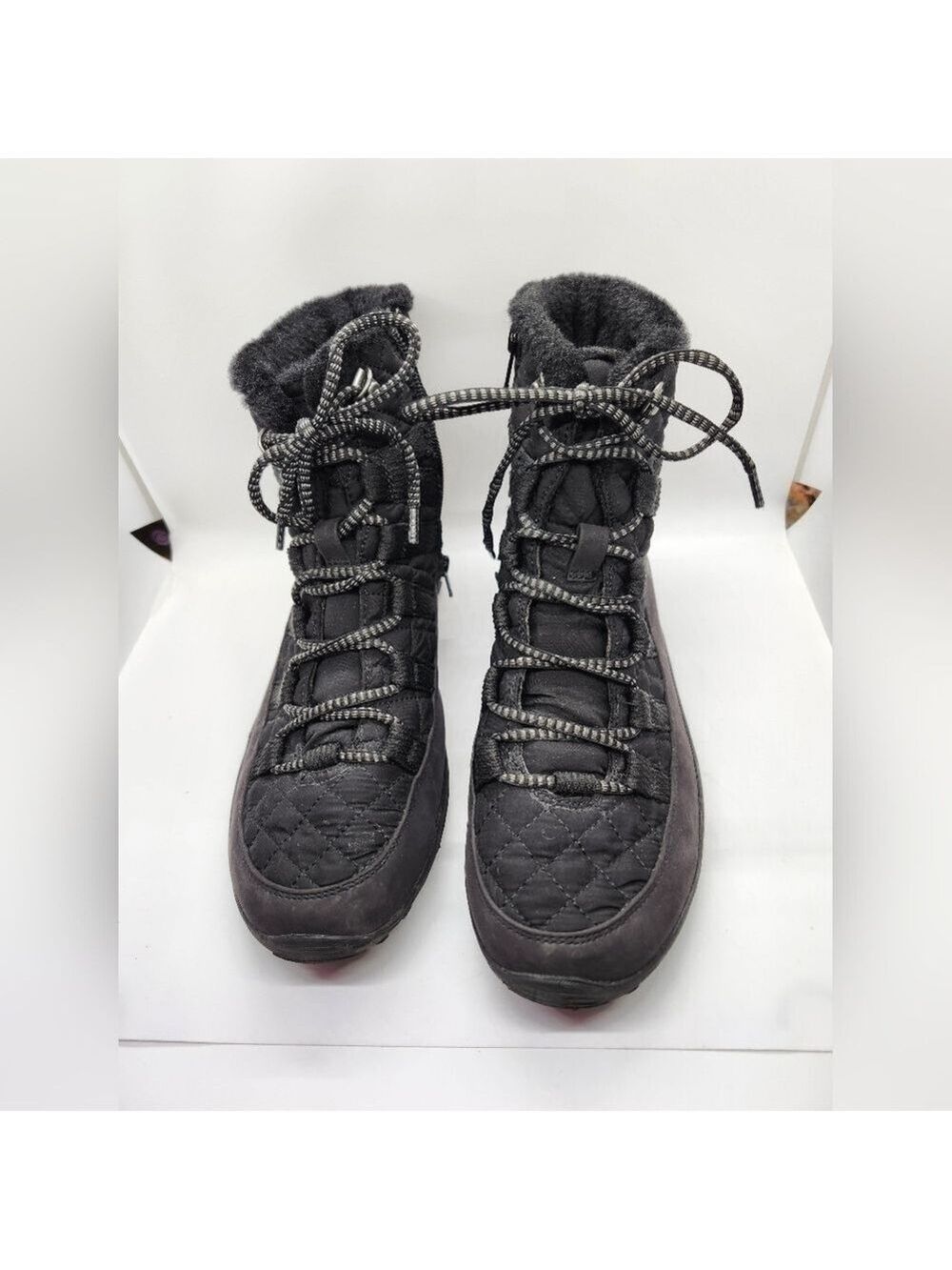 Sketchers Reggae Fest Moro Rock‎ Quilted Black Winter Boots Sz 9